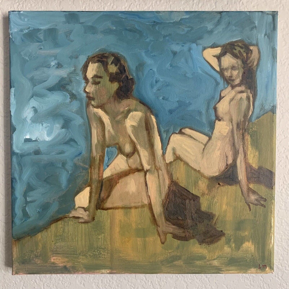 Nude Oil Painting Mid Century Modern Liam Matthew 14x14”